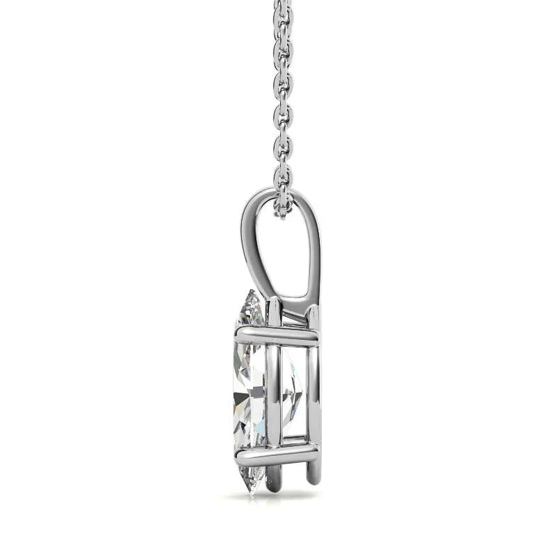 925 Sterling Silver Round Elegance Solitaire Pendant AUS-669