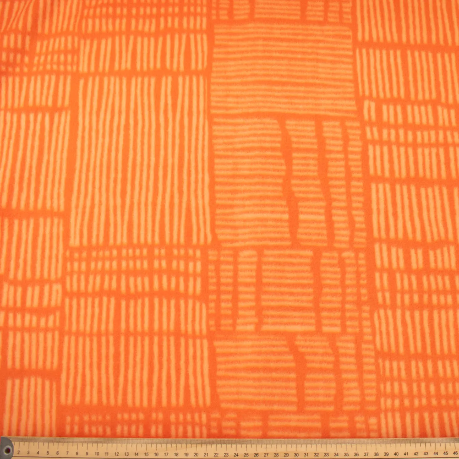 Abstract Lines on Orange Printed Polar Fleece Design 201