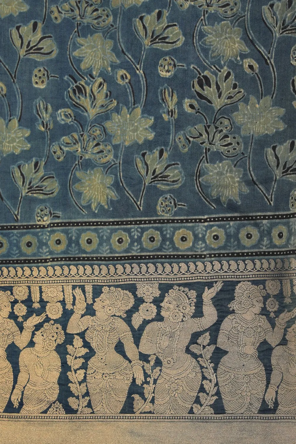 Ajrakh Chiniya Silk Saree