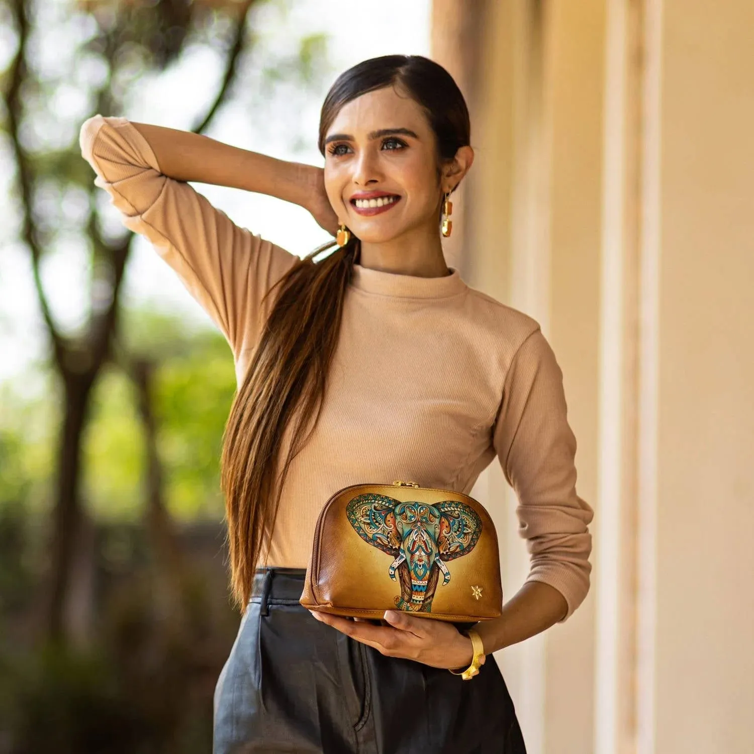 Anuschka Large Cosmetic Pouch Elephant Mandala