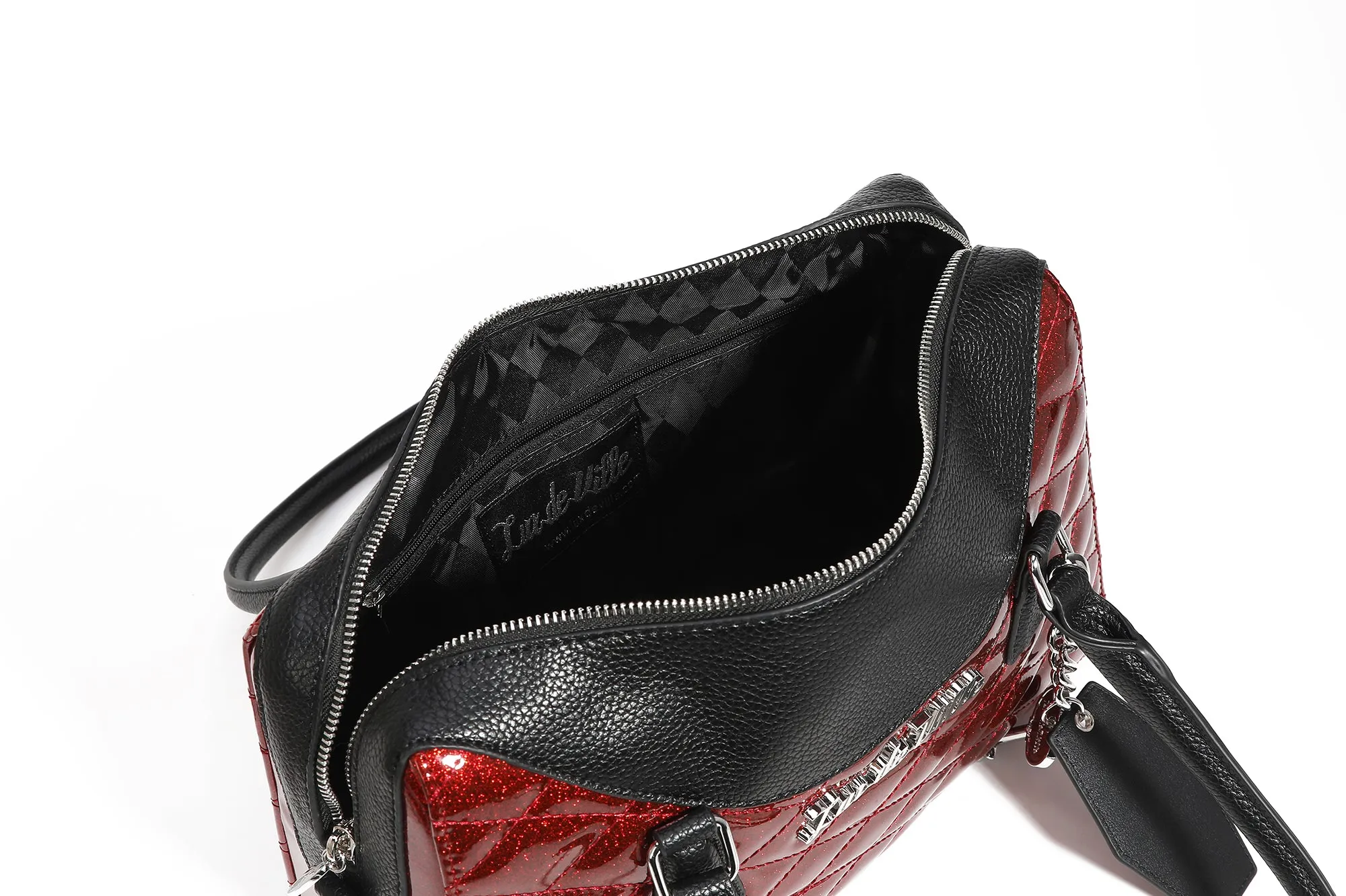 Black and Red Rum Sparkle Route 66 Tote