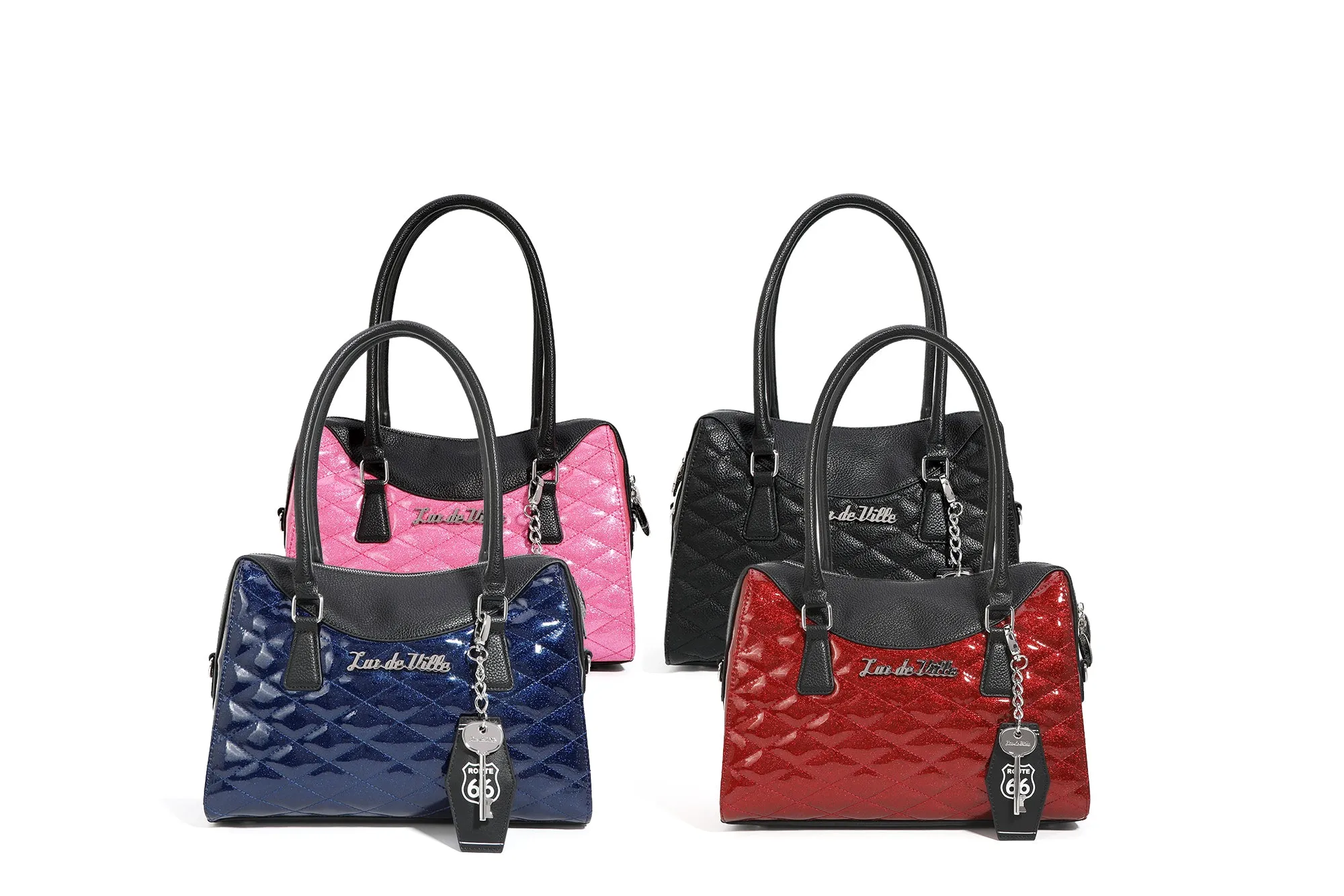 Black and Red Rum Sparkle Route 66 Tote