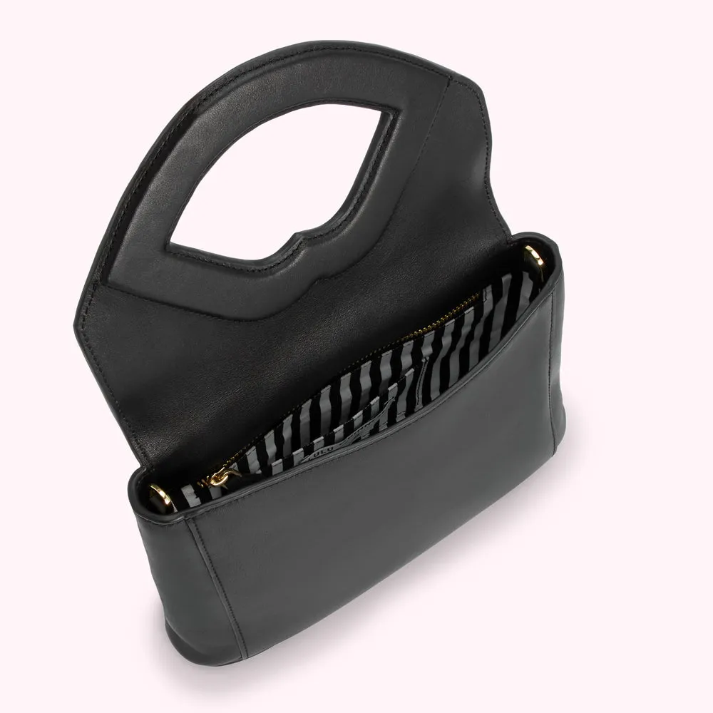 BLACK LIP CUT OUT EMERY CLUTCH BAG