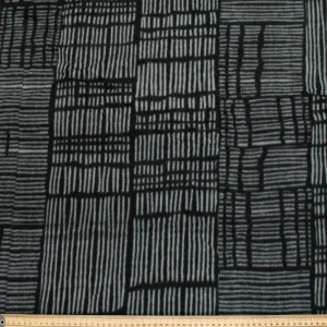 Black Stripe Checks Printed Polar Fleece Design-A51