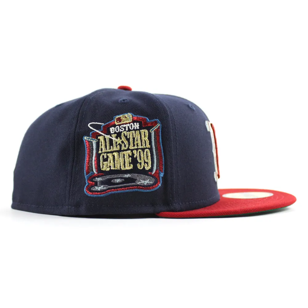 Boston Red Sox 1999 All Star Game New Era 59Fifty Fitted Hat (Navy Scarlet Red Green Under Brim)