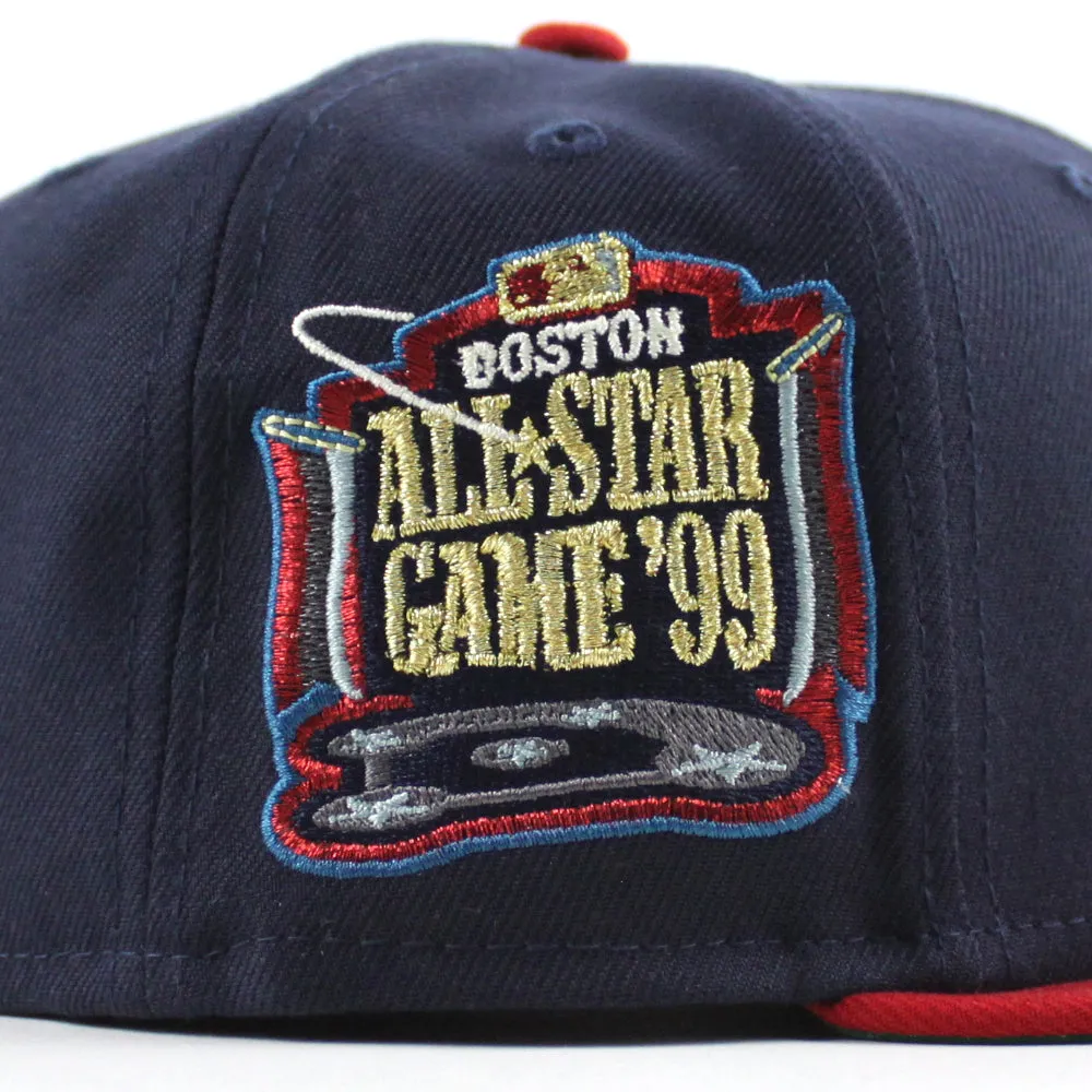 Boston Red Sox 1999 All Star Game New Era 59Fifty Fitted Hat (Navy Scarlet Red Green Under Brim)