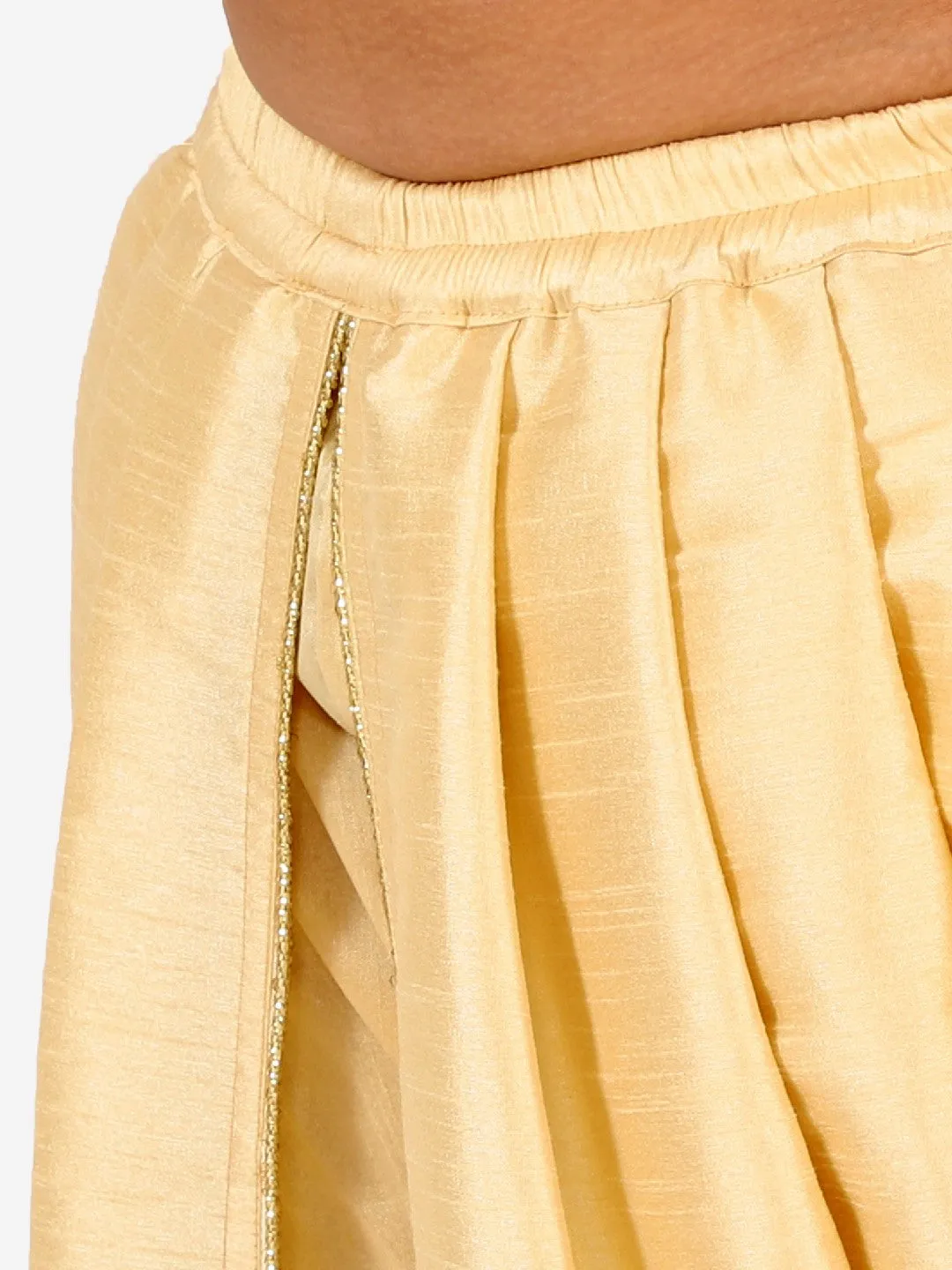 Boy's Gold Silk Blend Dhoti - Vastramay Boys
