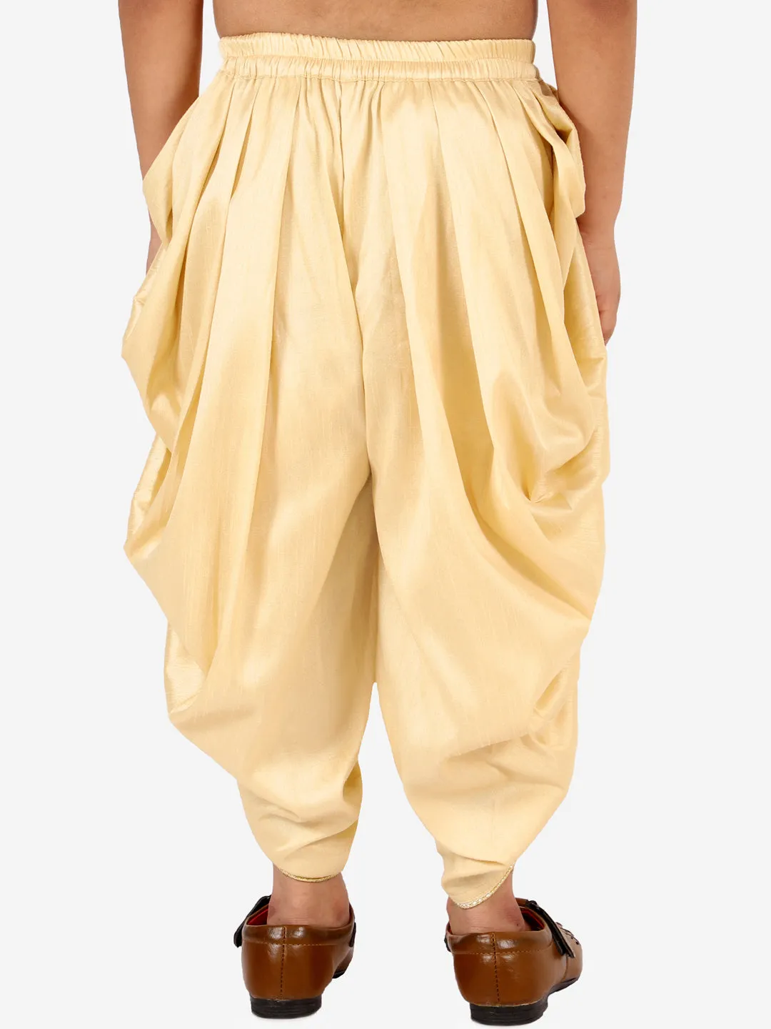 Boy's Gold Silk Blend Dhoti - Vastramay Boys