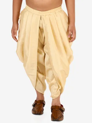 Boy's Gold Silk Blend Dhoti - Vastramay Boys