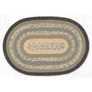 Braided Jute Rug-Charcoal and Gray C-903