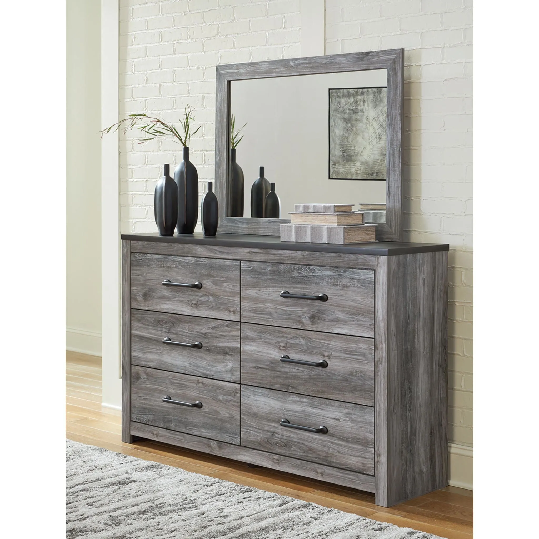 Bronyan Dresser and Mirror - Dark Gray