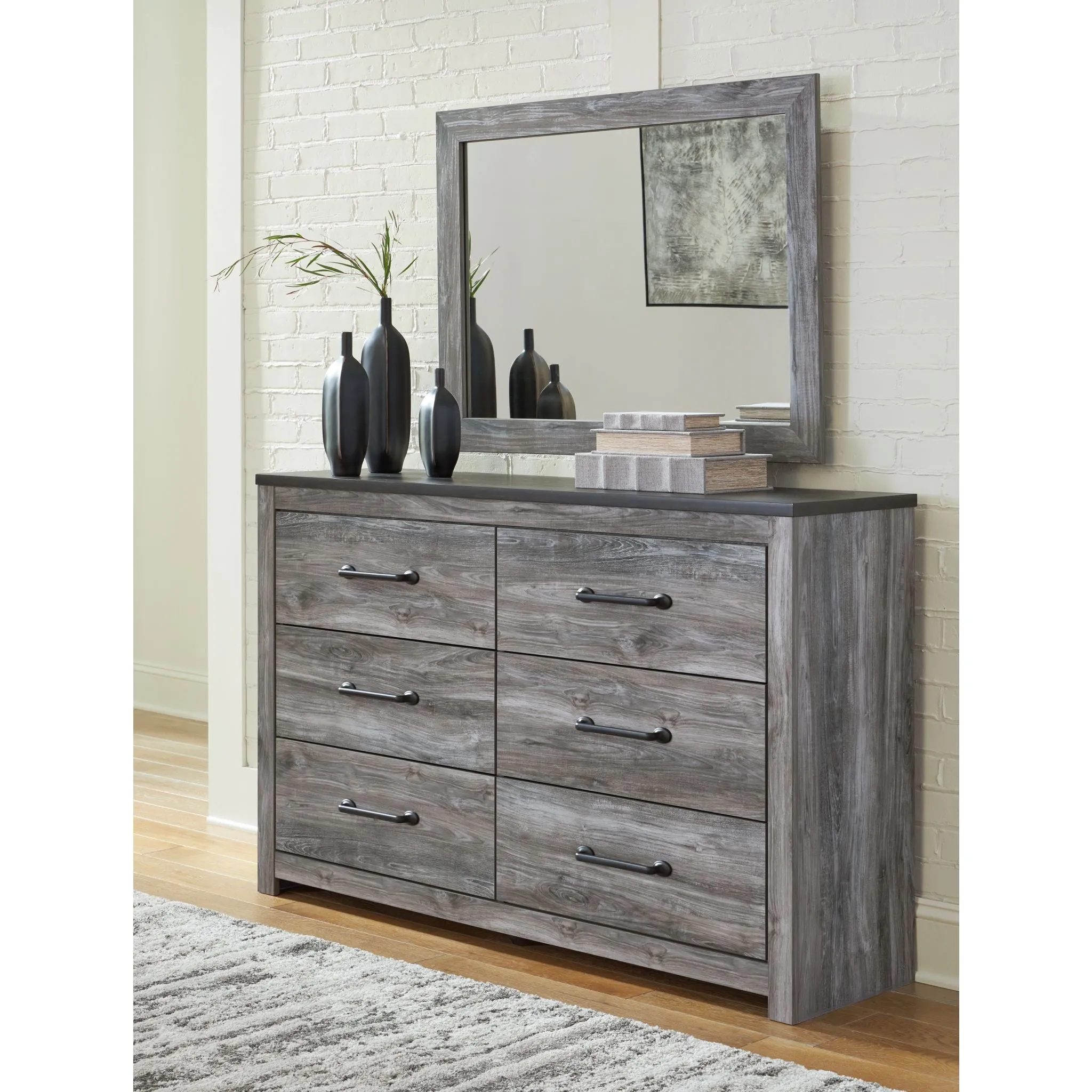 Bronyan Dresser and Mirror - Dark Gray