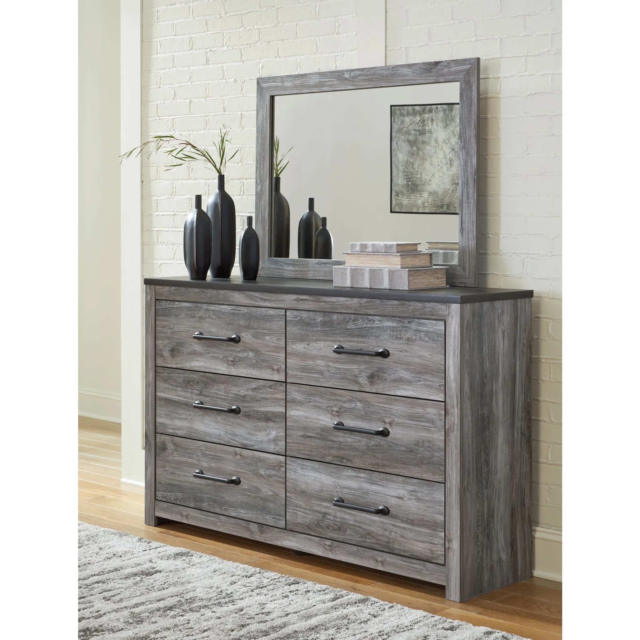 Bronyan Dresser and Mirror - Dark Gray