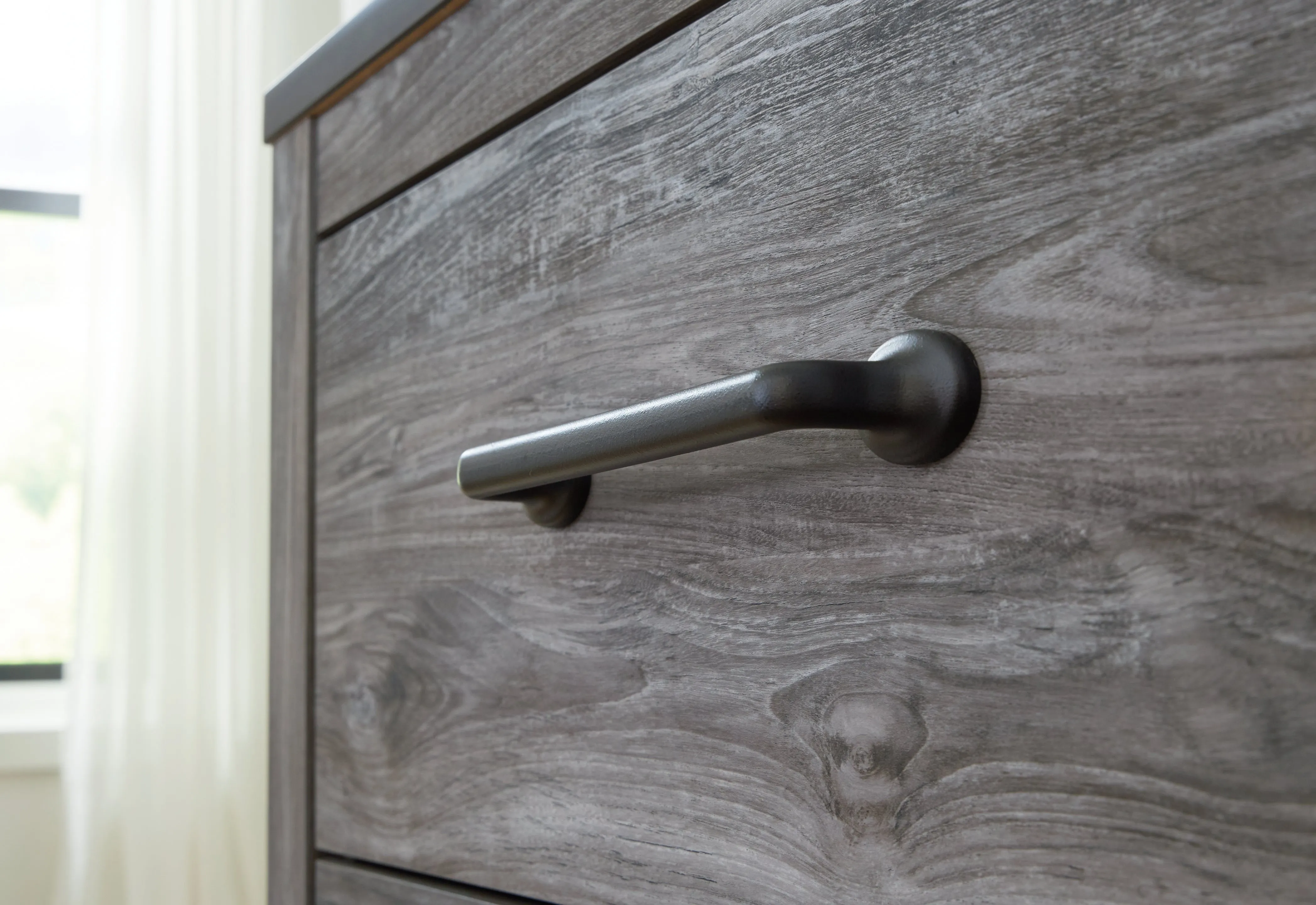 Bronyan King Panel Bed with Dresser in Dark Gray