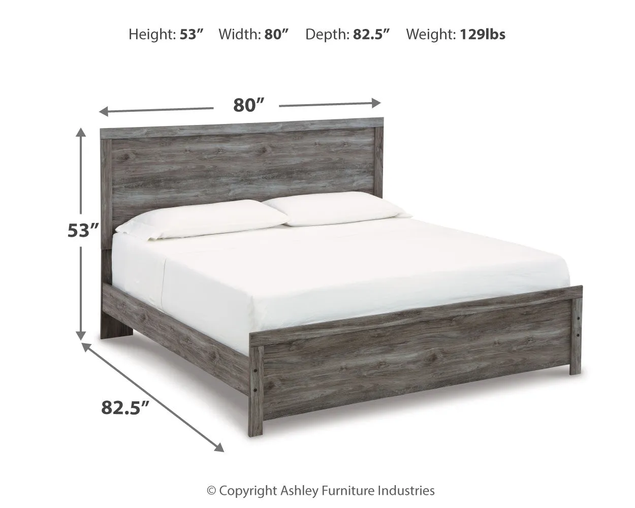 Bronyan King Panel Bed with Dresser in Dark Gray