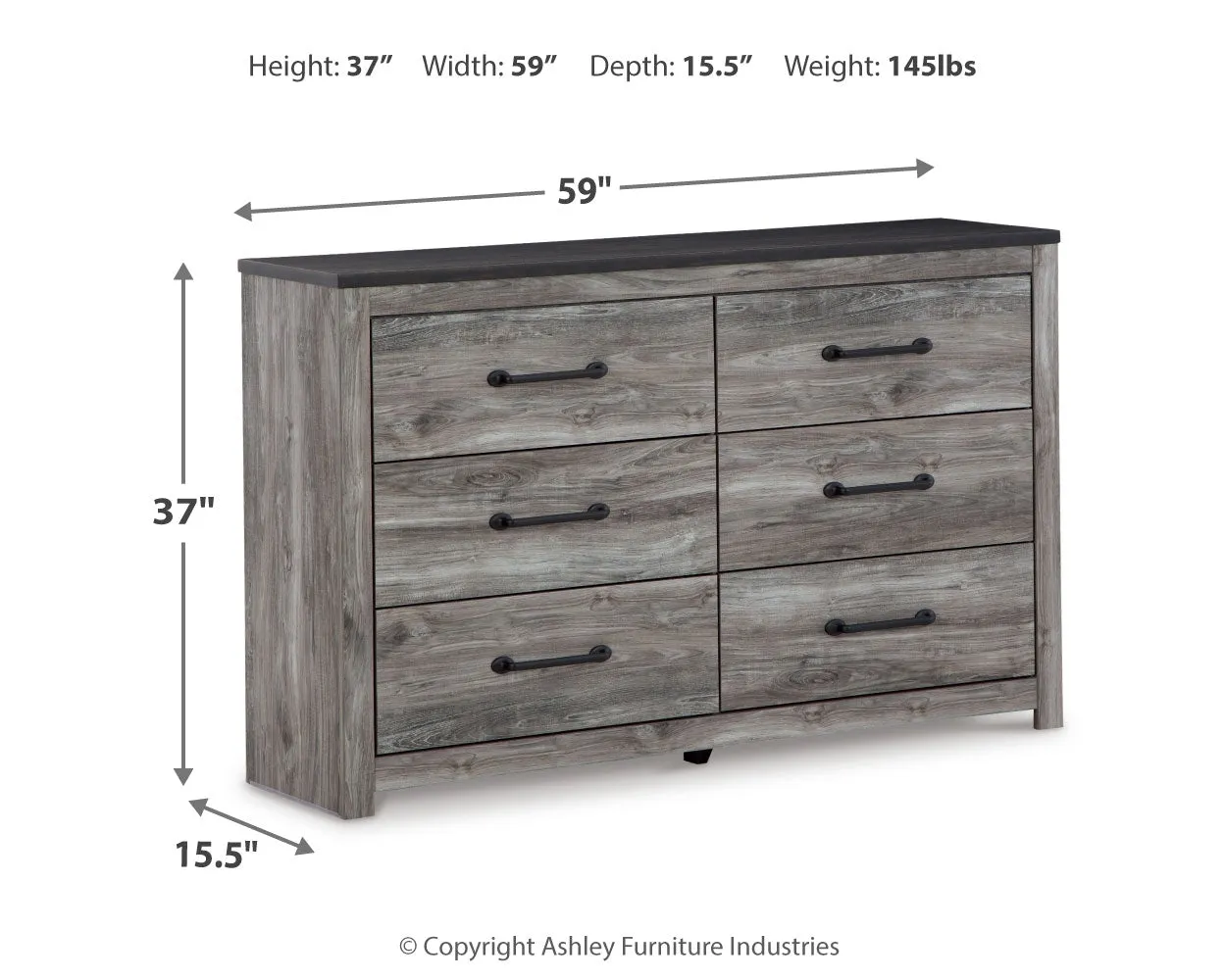 Bronyan King Panel Bed with Dresser in Dark Gray