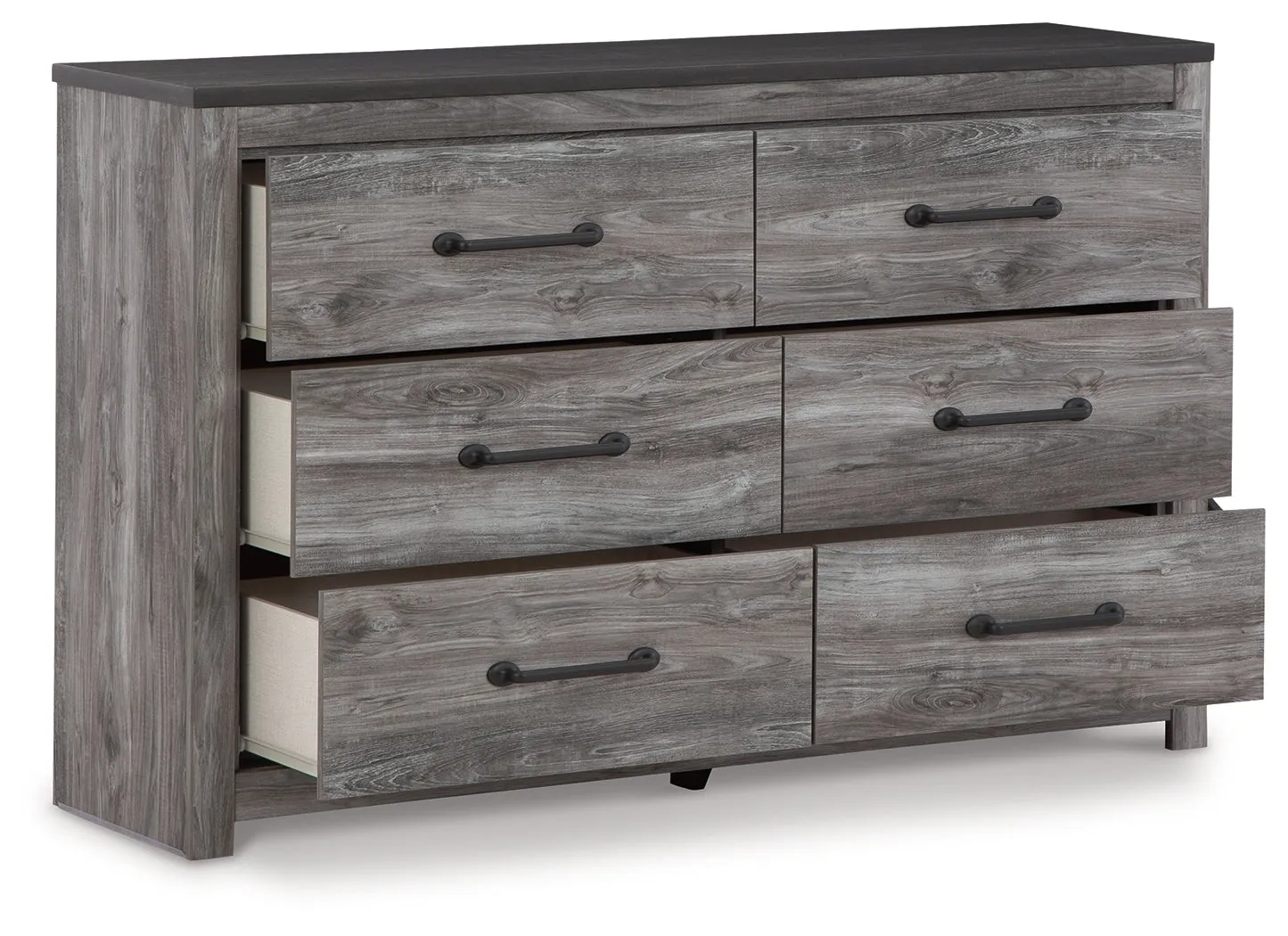 Bronyan King Panel Bed with Dresser in Dark Gray