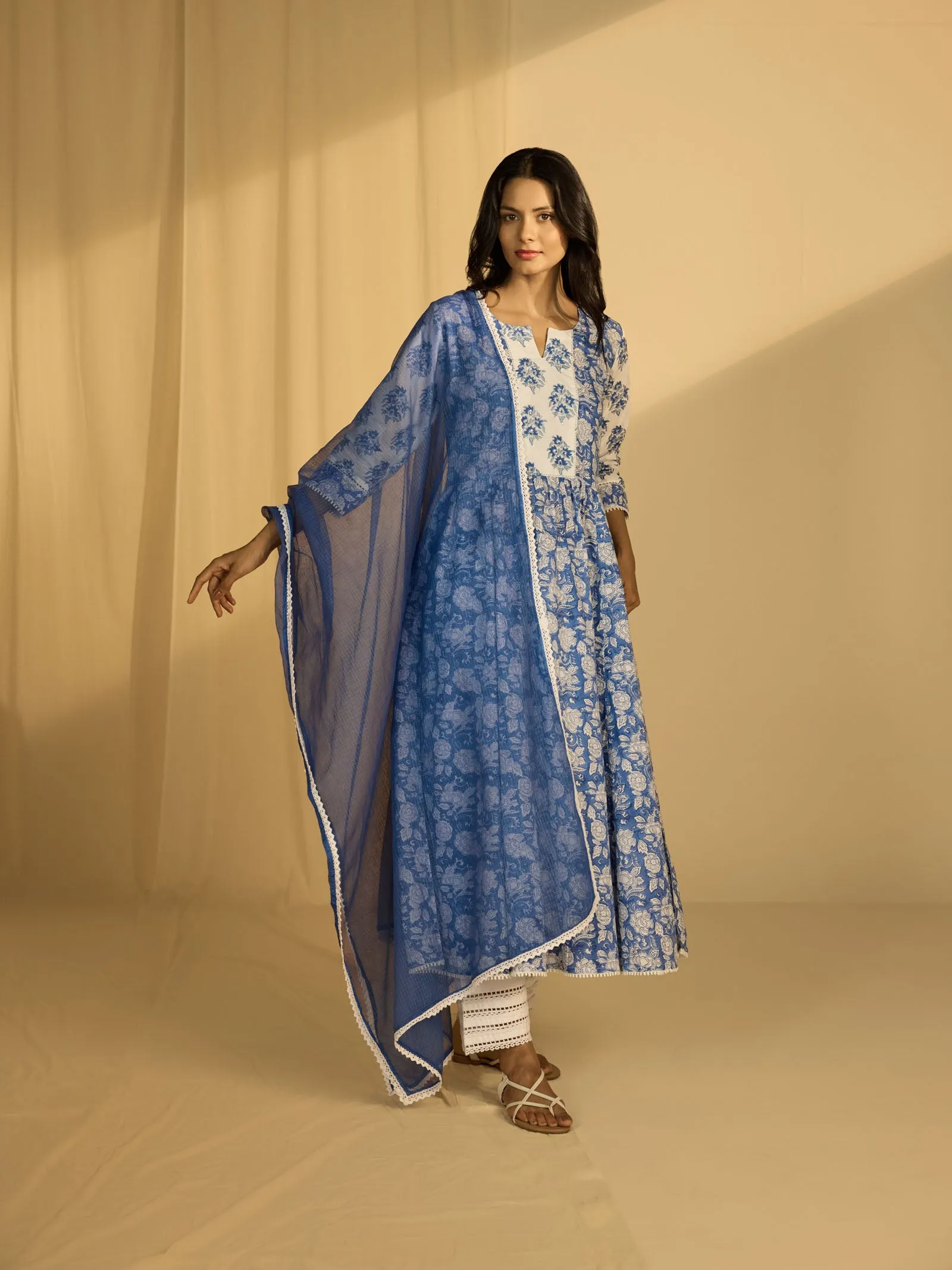 Busy Blue Kota Dupatta