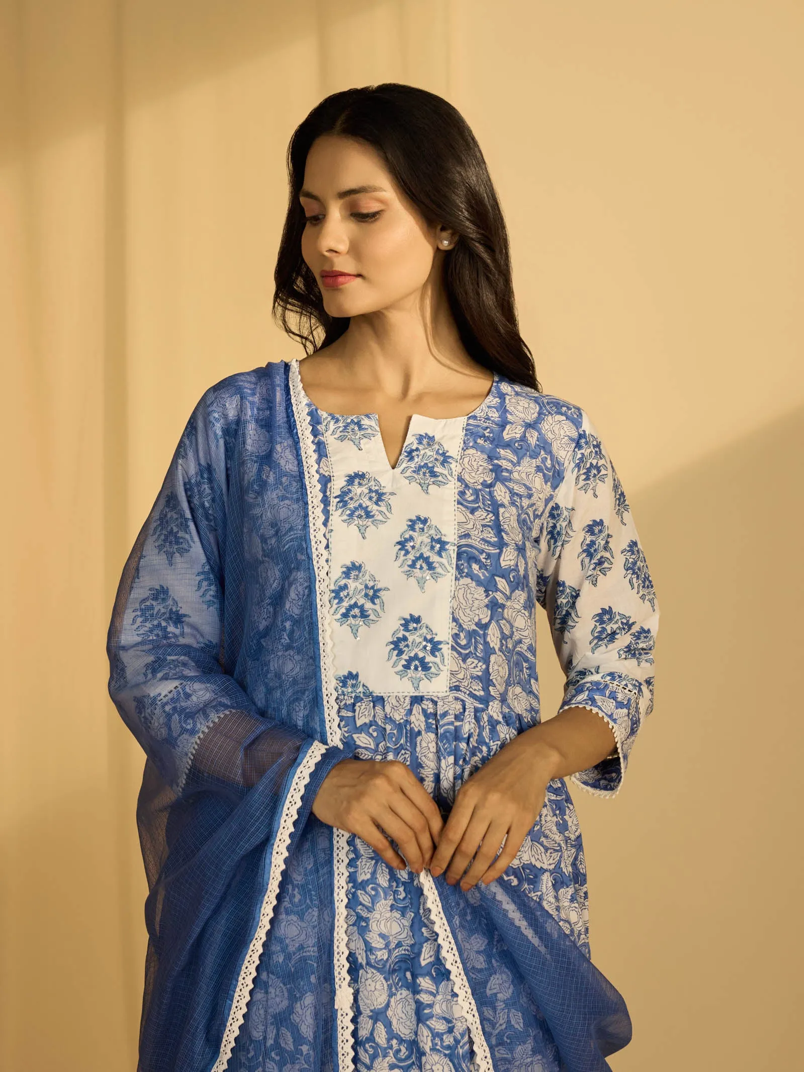 Busy Blue Kota Dupatta