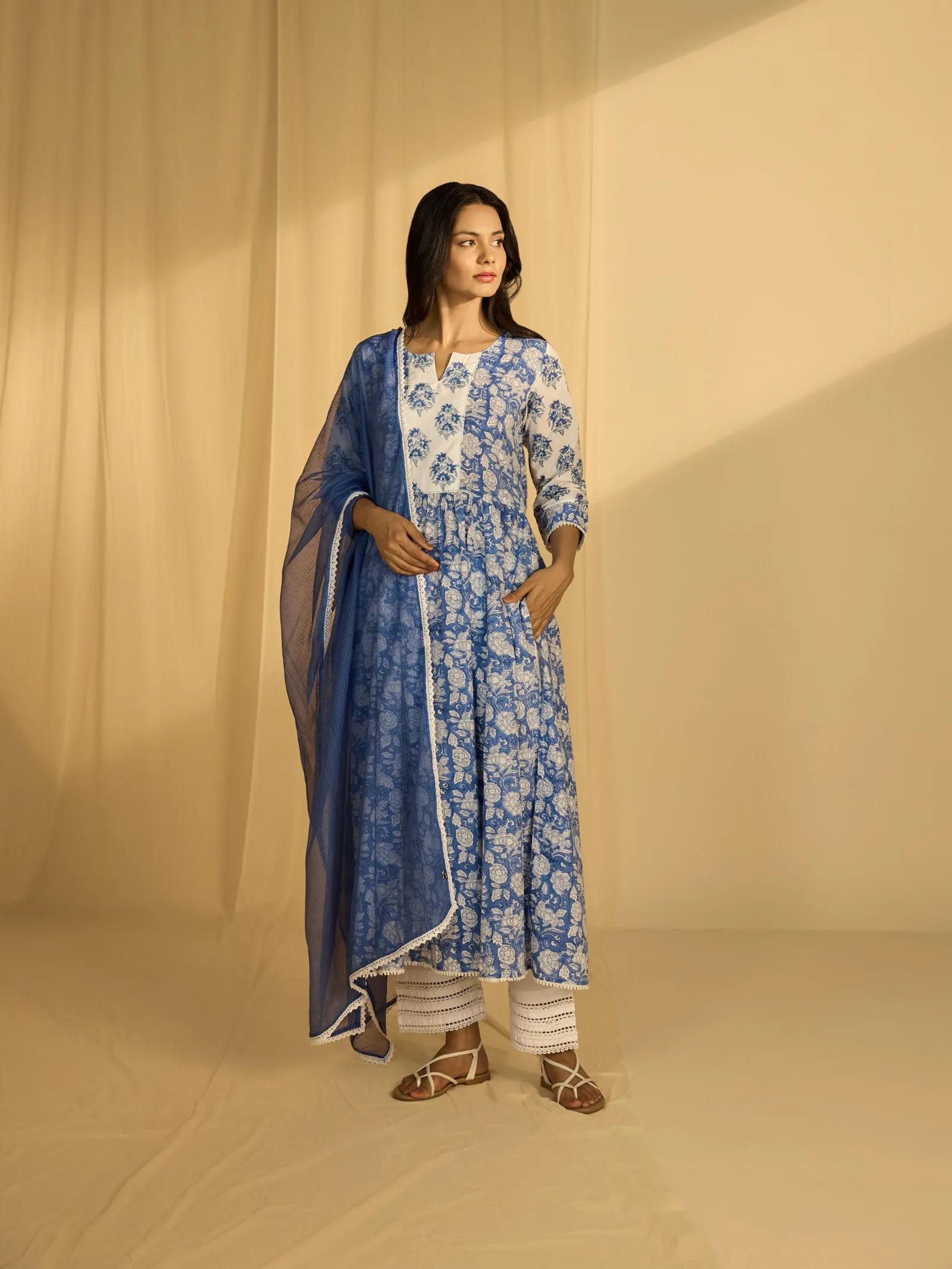 Busy Blue Kota Dupatta