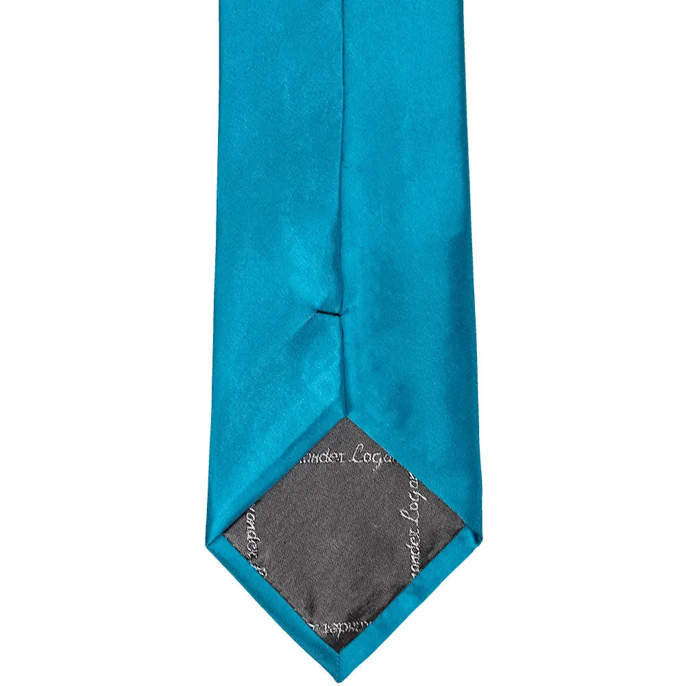 Caribbean Blue Solid Color Necktie