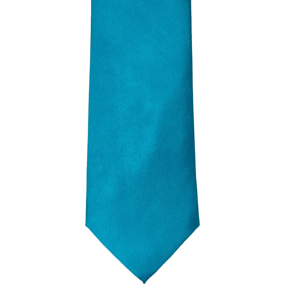 Caribbean Blue Solid Color Necktie