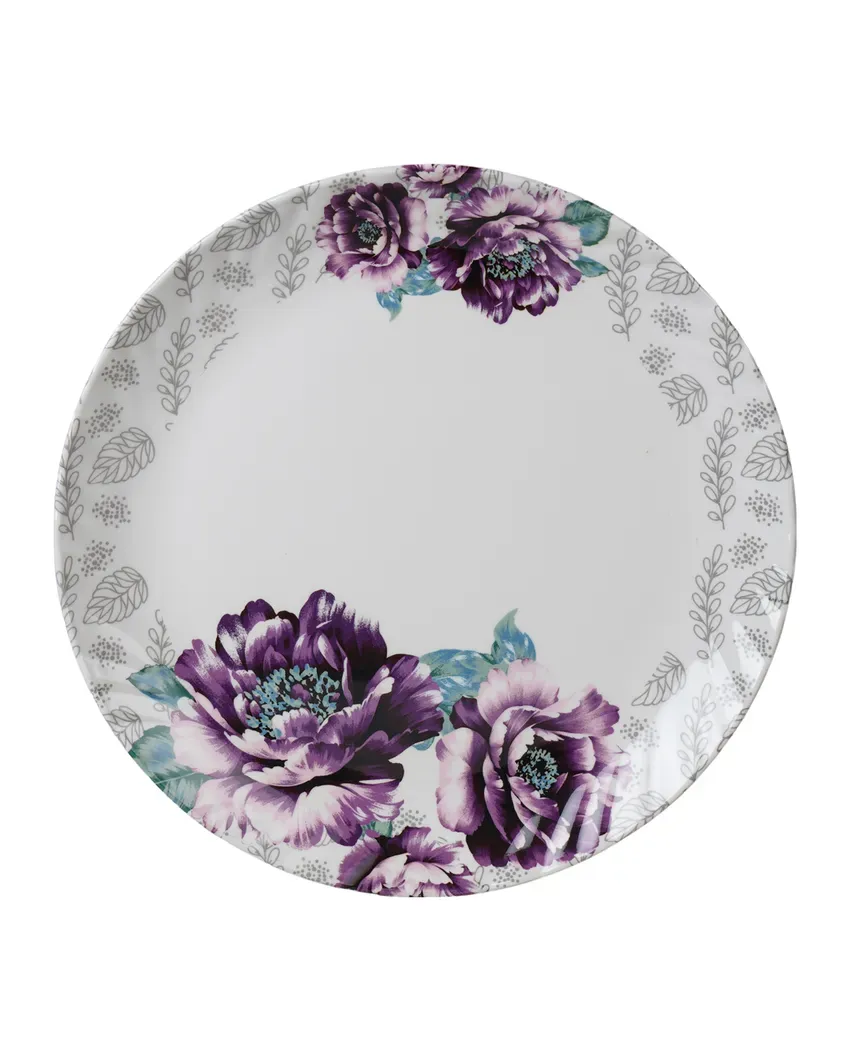 Charming Round Floral Printed Melamine Dinner | Pack of 18pcs