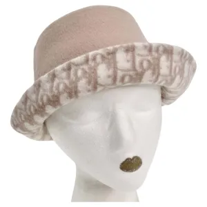 Christian Dior Oblique Wool x Silk Bob Hat Reversible Pink