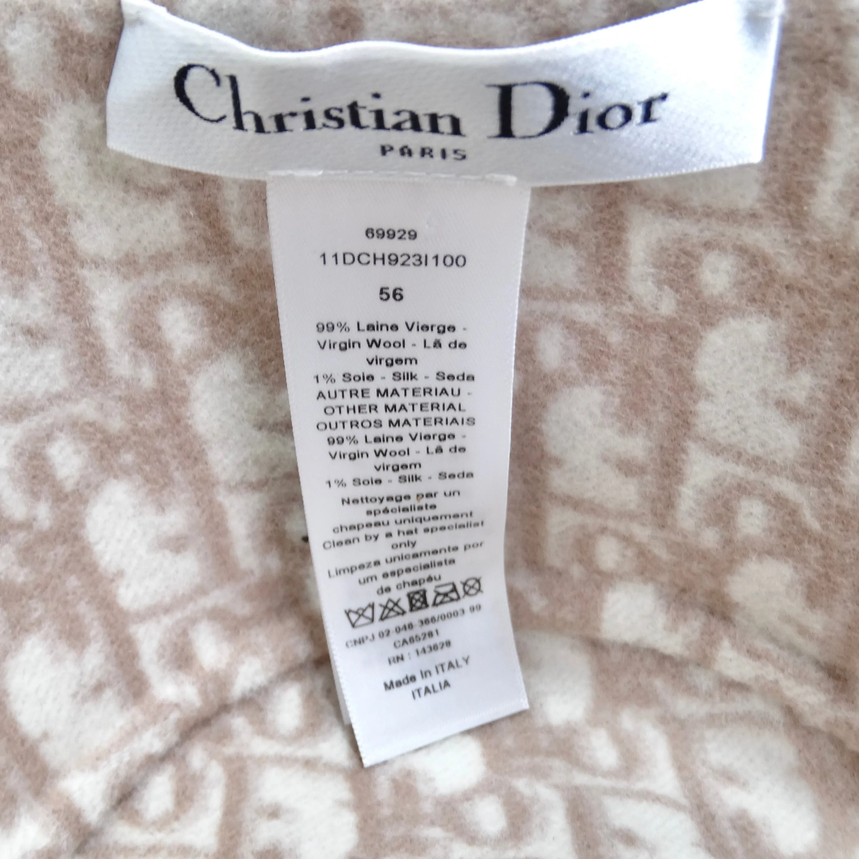 Christian Dior Oblique Wool x Silk Bob Hat Reversible Pink