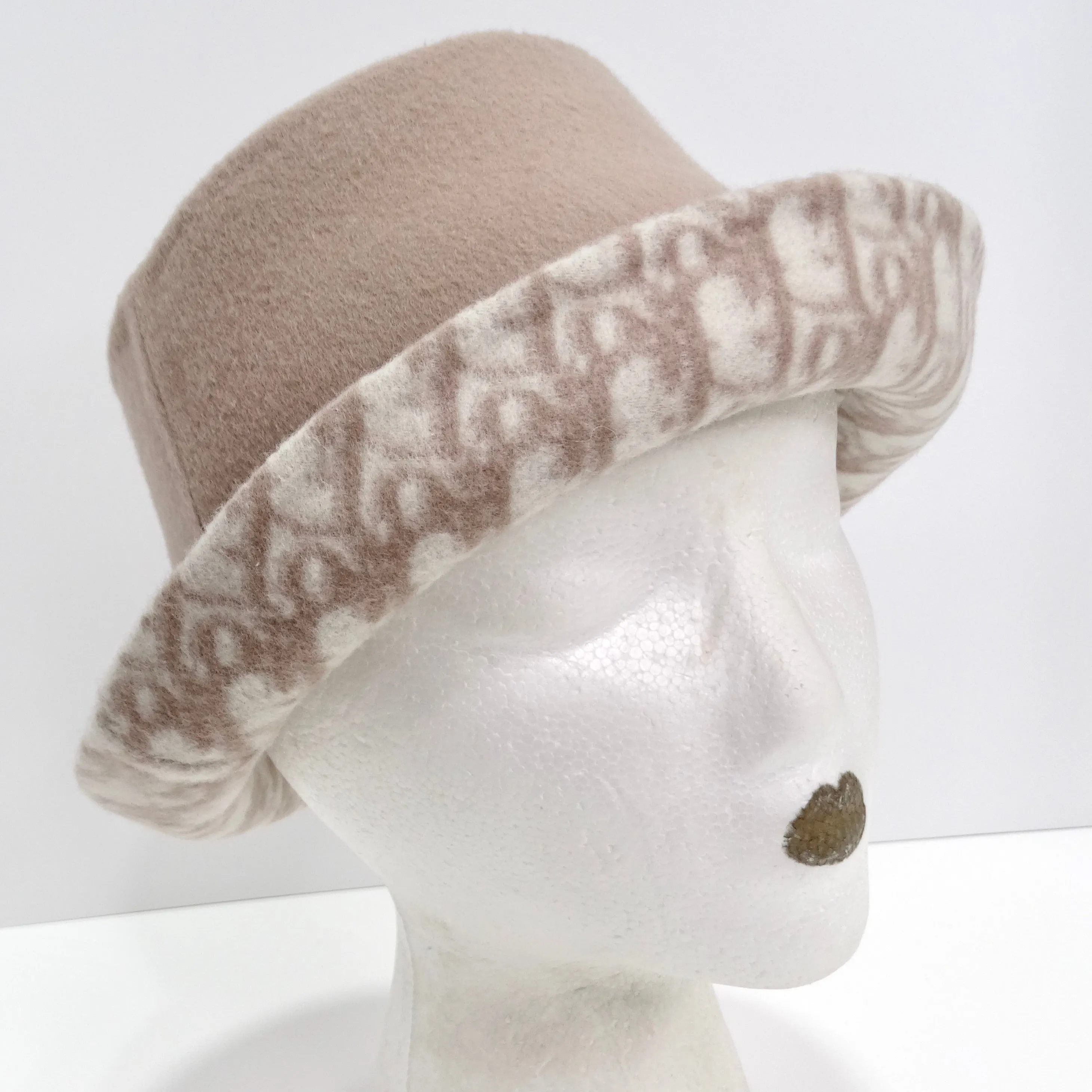 Christian Dior Oblique Wool x Silk Bob Hat Reversible Pink