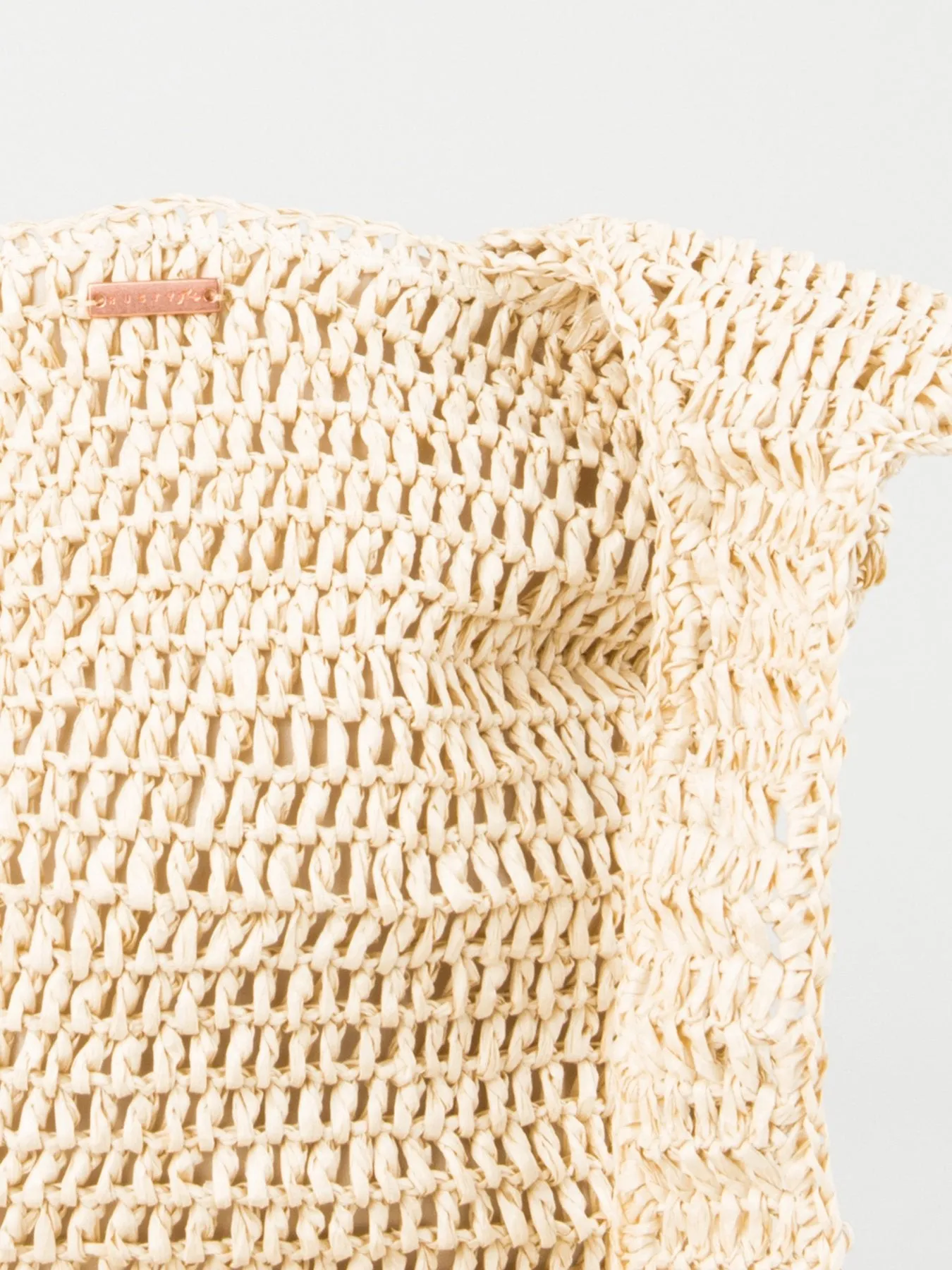 Clementine Straw Beach Bag - Bone