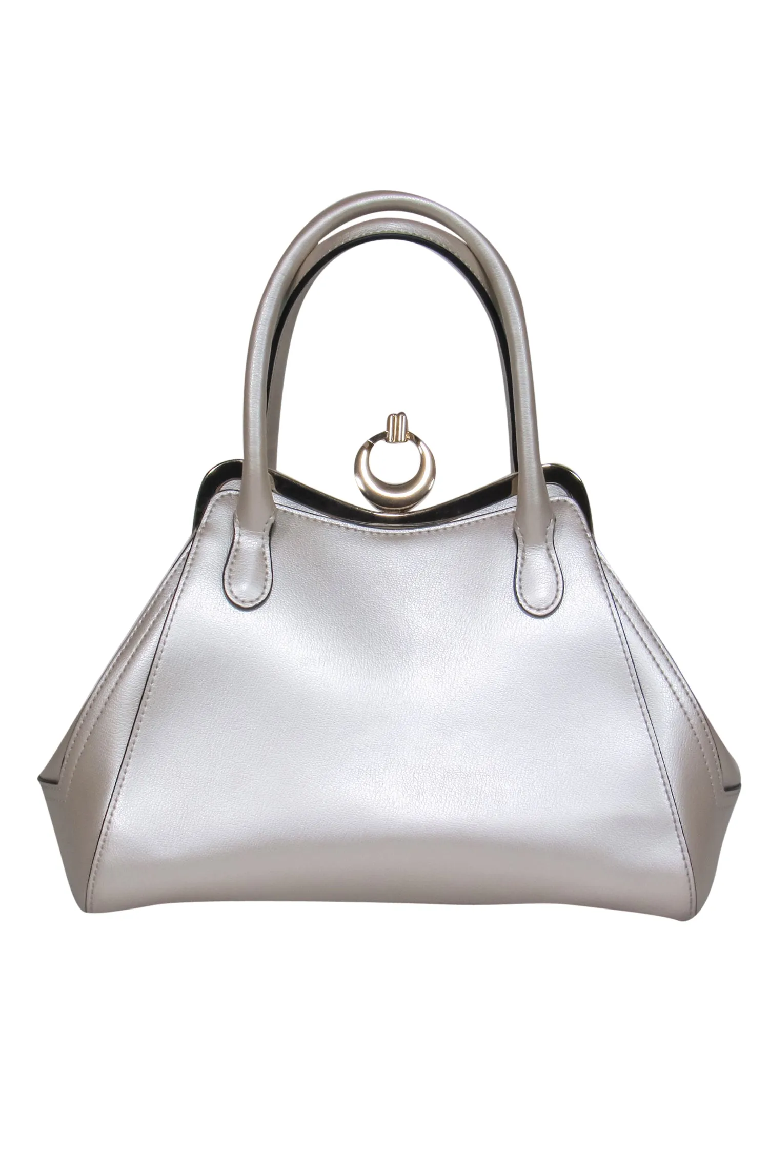 Cromia - Cream Convertible Leather Purse w/ Gold Frame