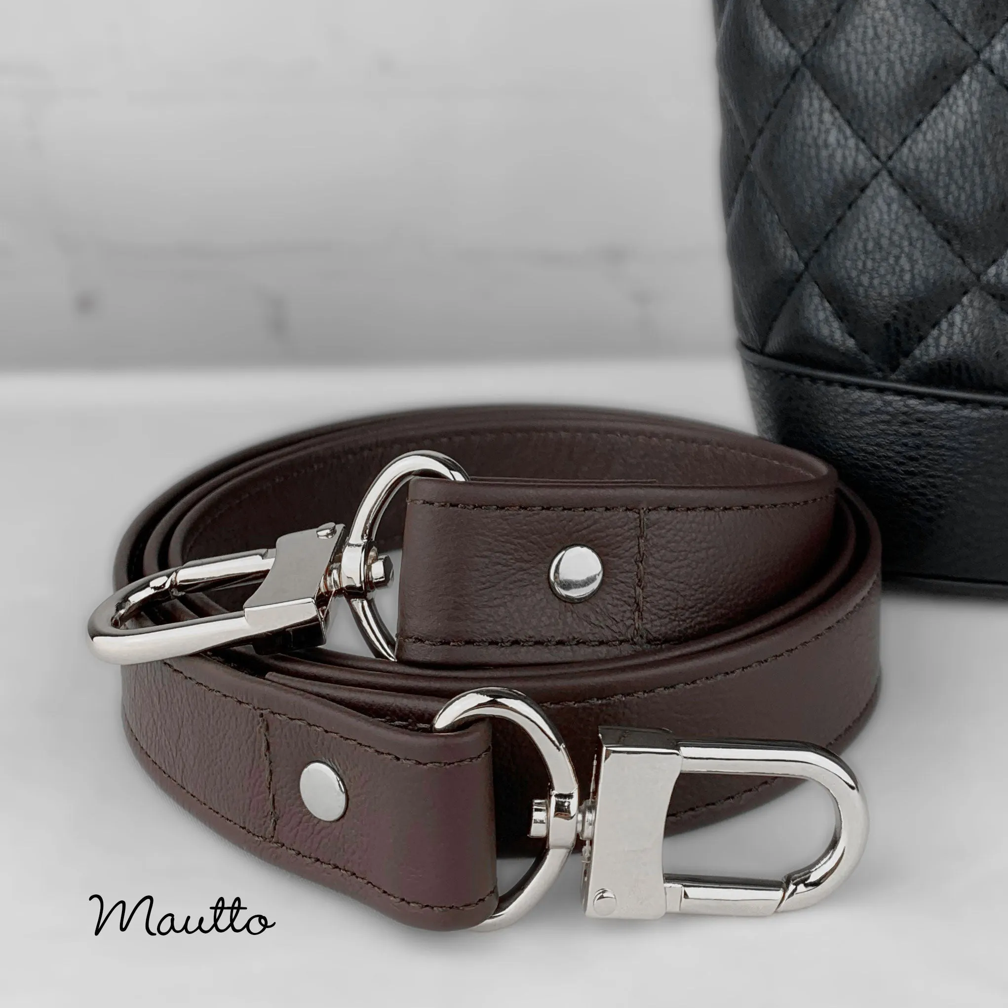 Cross Body Leather Strap - 50 inch Length, 1 inch (25mm) Wide - Choose Silver-tone or Black Connector Style - Modern Colors Collection