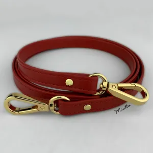 Dark Red Leather Purse Strap, Handbag Strap or Bandolier - Customize Length (Short Shoulder to Extra Long Crossbody Size) - Half Inch Wide