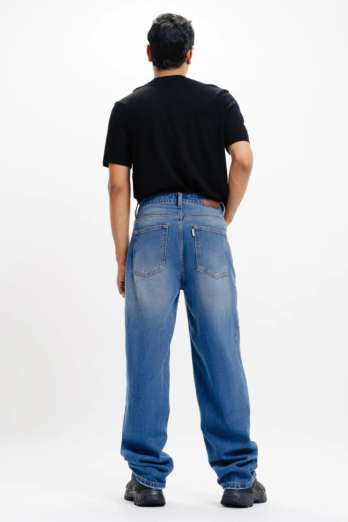Distressed Men's Blue Jeans