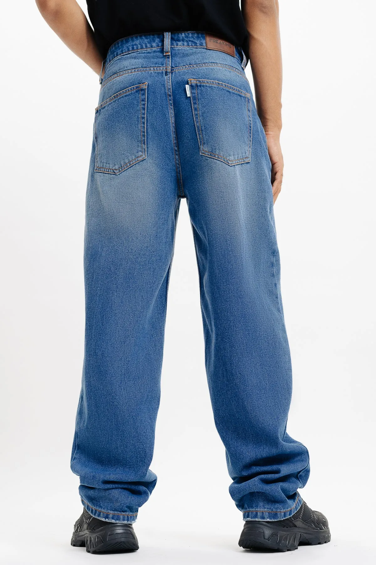 Distressed Men's Blue Jeans