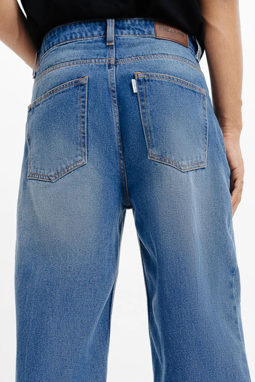 Distressed Men's Blue Jeans