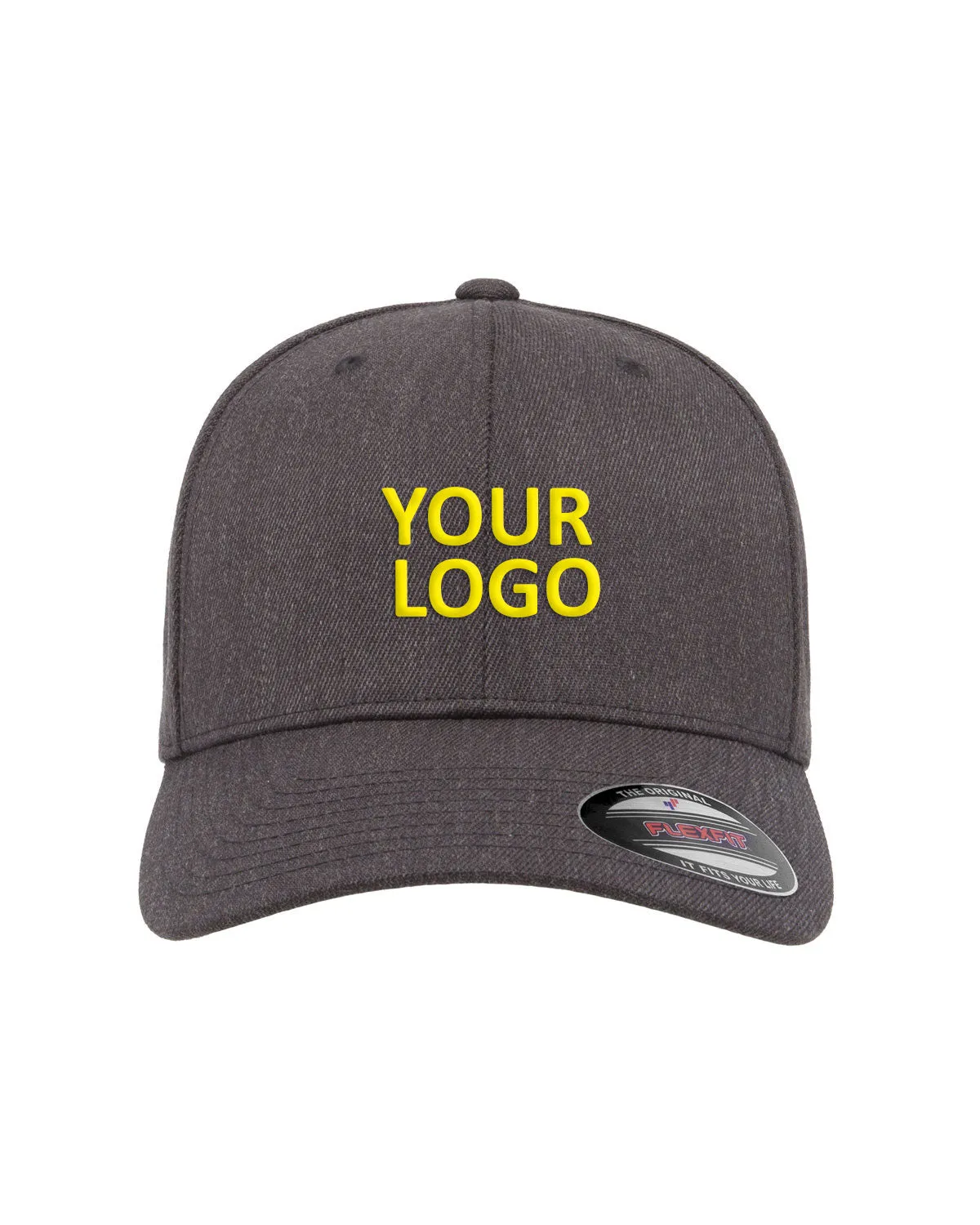 Flexfit Wool Blend Customized Caps, Dark Heather