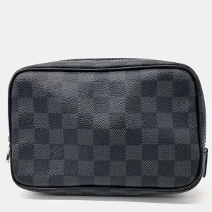 Gray Damier Graphite Canvas Pouch
