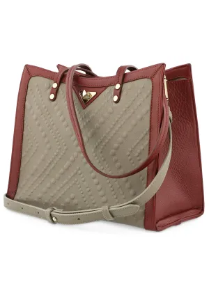Handbag / Working Bag Merkatina City Brown Scarlet