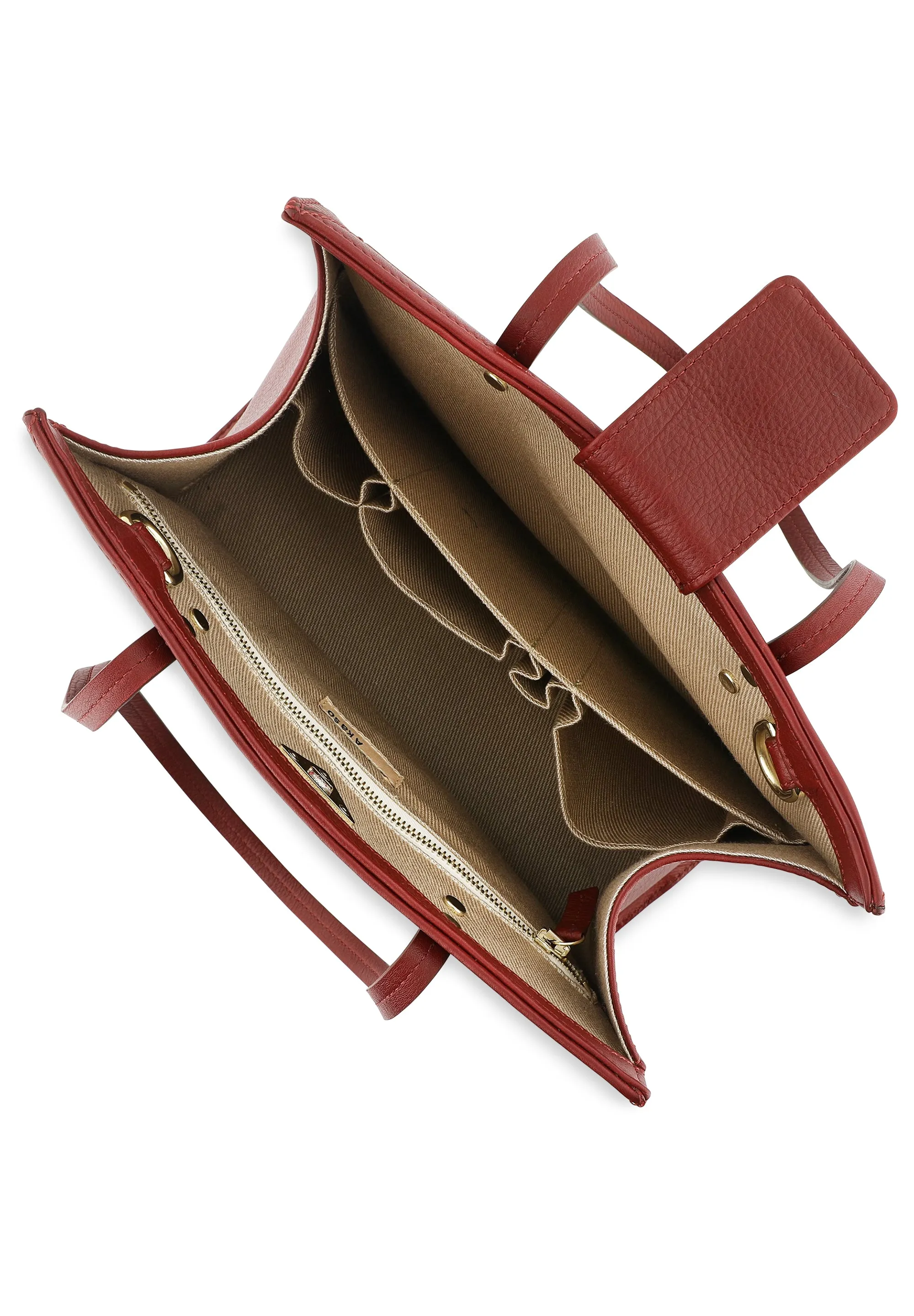 Handbag / Working Bag Merkatina City Brown Scarlet
