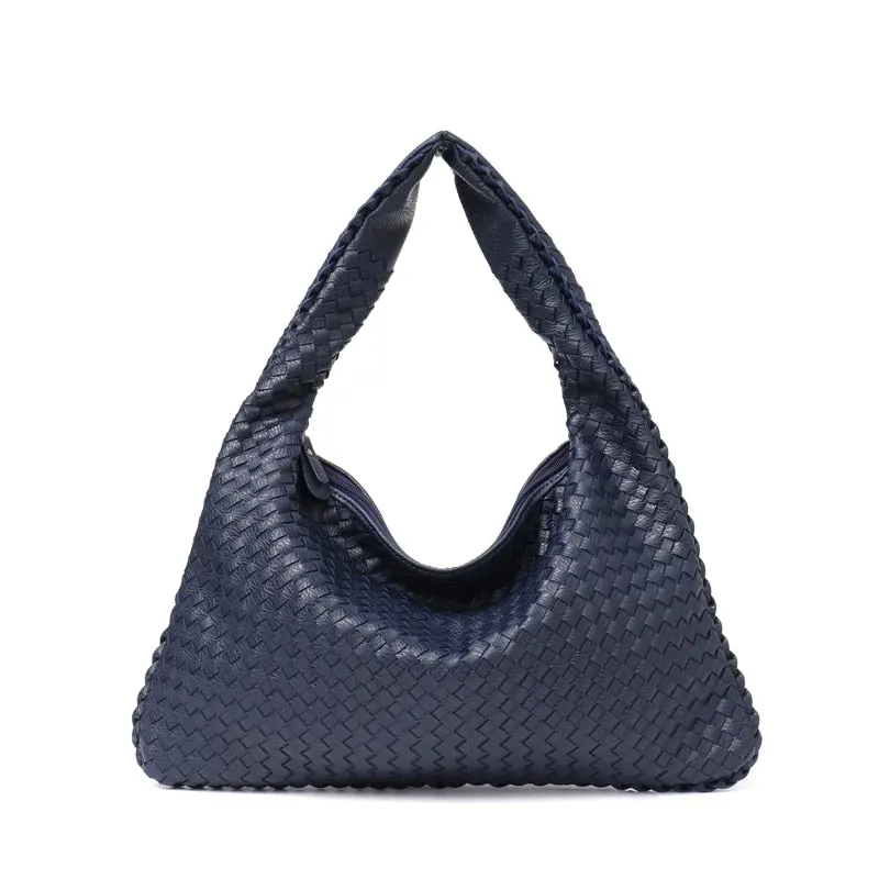 Handmade Casual Women's Patchwork Zipper Leather Handbag With Big Capacity