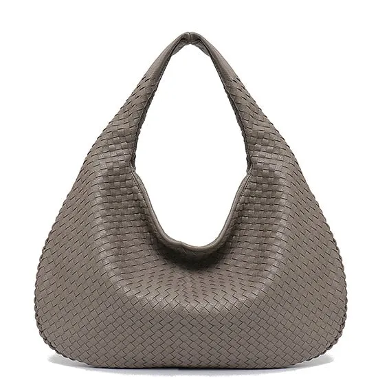 Handmade Casual Women's Patchwork Zipper Leather Handbag With Big Capacity