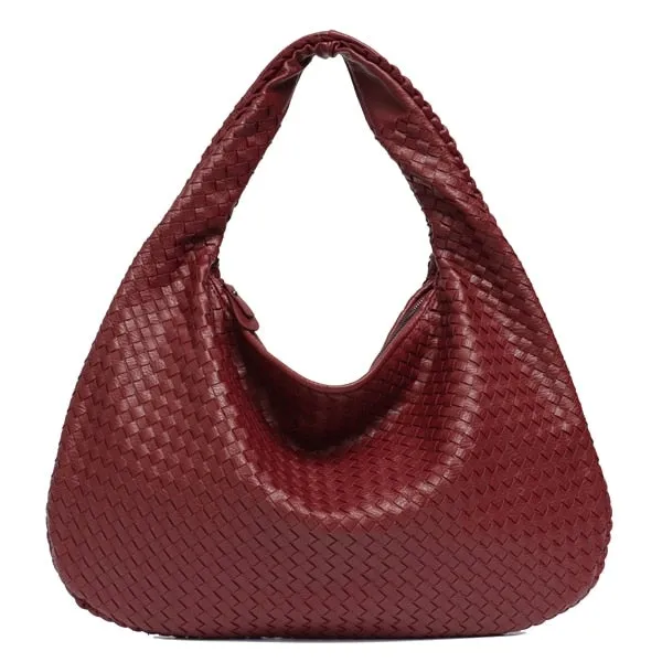 Handmade Casual Women's Patchwork Zipper Leather Handbag With Big Capacity