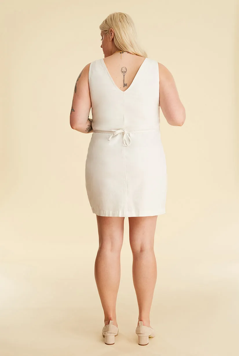 HTO PLUS - BUTTON FRONT DRESS | WHITE