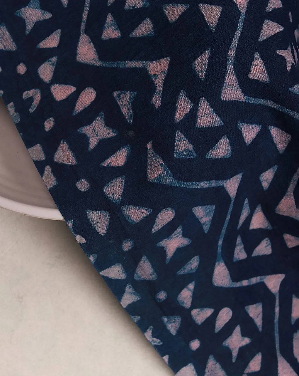 Indigo Hand Block Chanderi Fabric