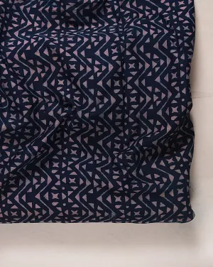 Indigo Hand Block Chanderi Fabric