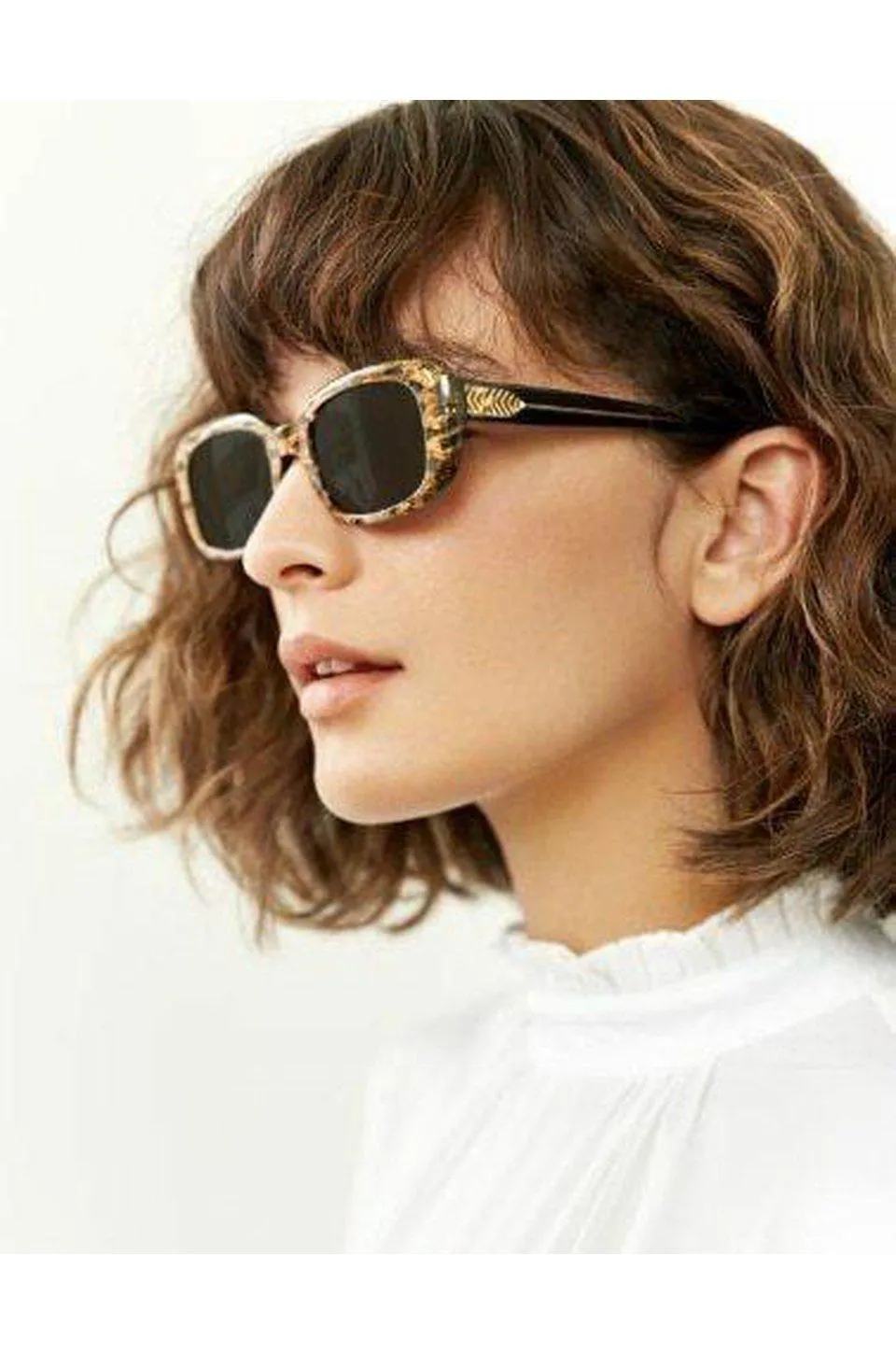 Krewe Milan D'oro   Black & Crystal Sunglasses