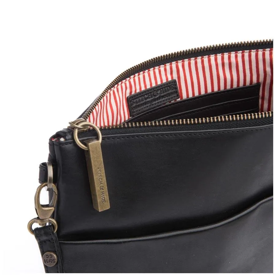 Leather Juliette Clutch Bag - Espresso