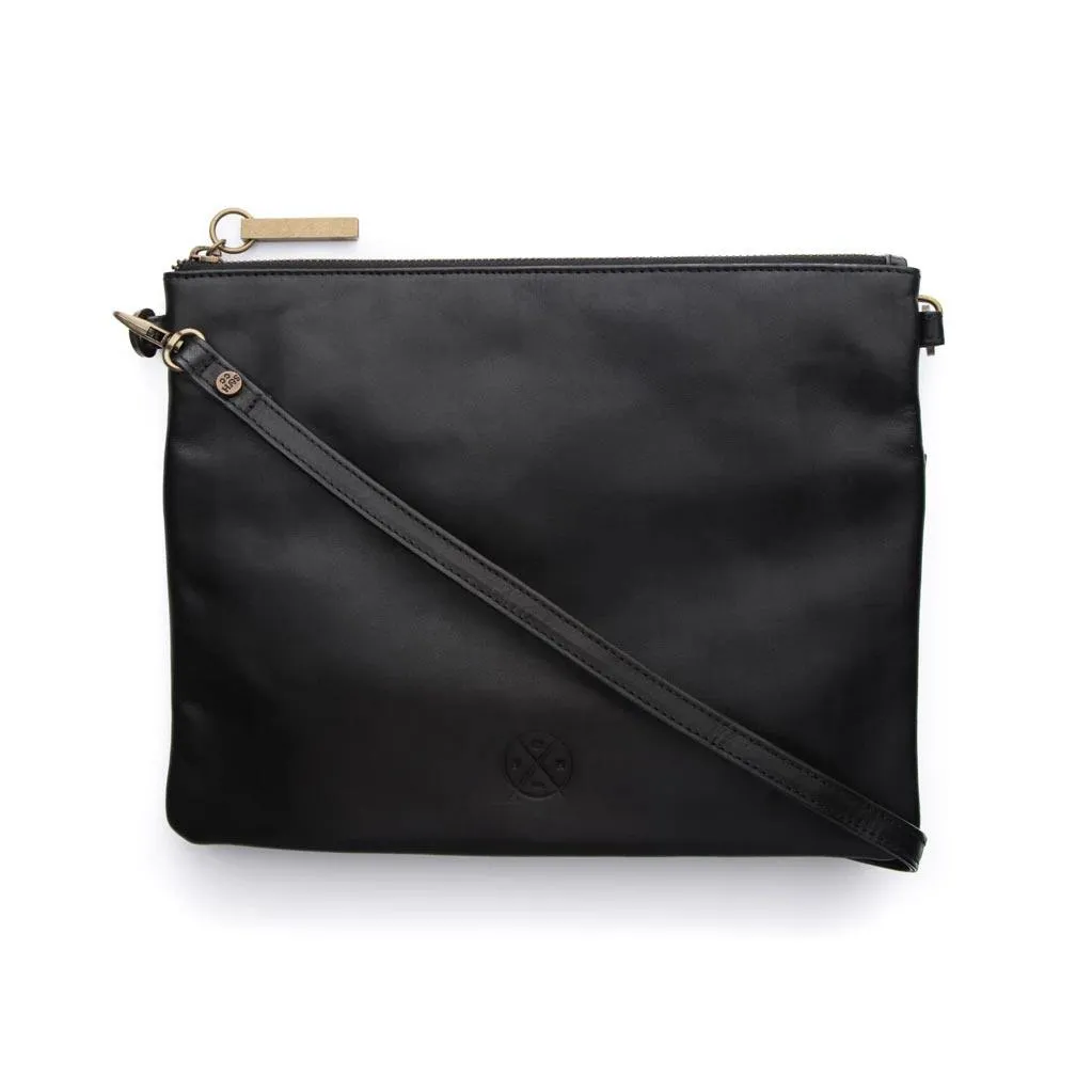Leather Juliette Clutch Bag - Espresso
